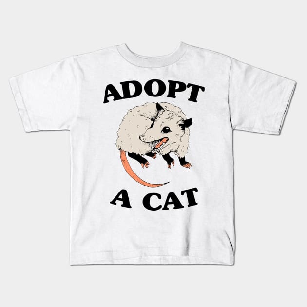 Adopt A Cat - Possum Lovers Kids T-Shirt by LMW Art